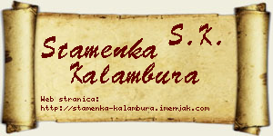 Stamenka Kalambura vizit kartica
